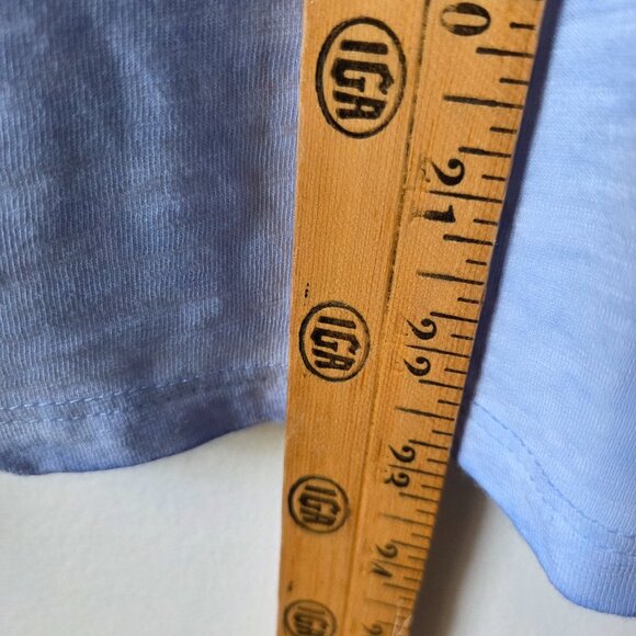 EUC DEMOCRACY BLUE EMBROIDERED TOP BELL SLEEVES SIZE PETITE SMALL - Picture 13 of 13